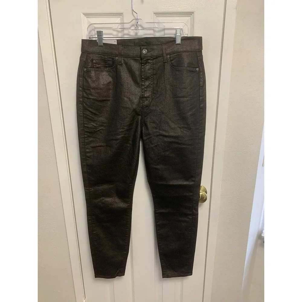 NWT 7 For All Mankind Women's Highwaist Ankle Gwenevere Jean Black 32 x 26